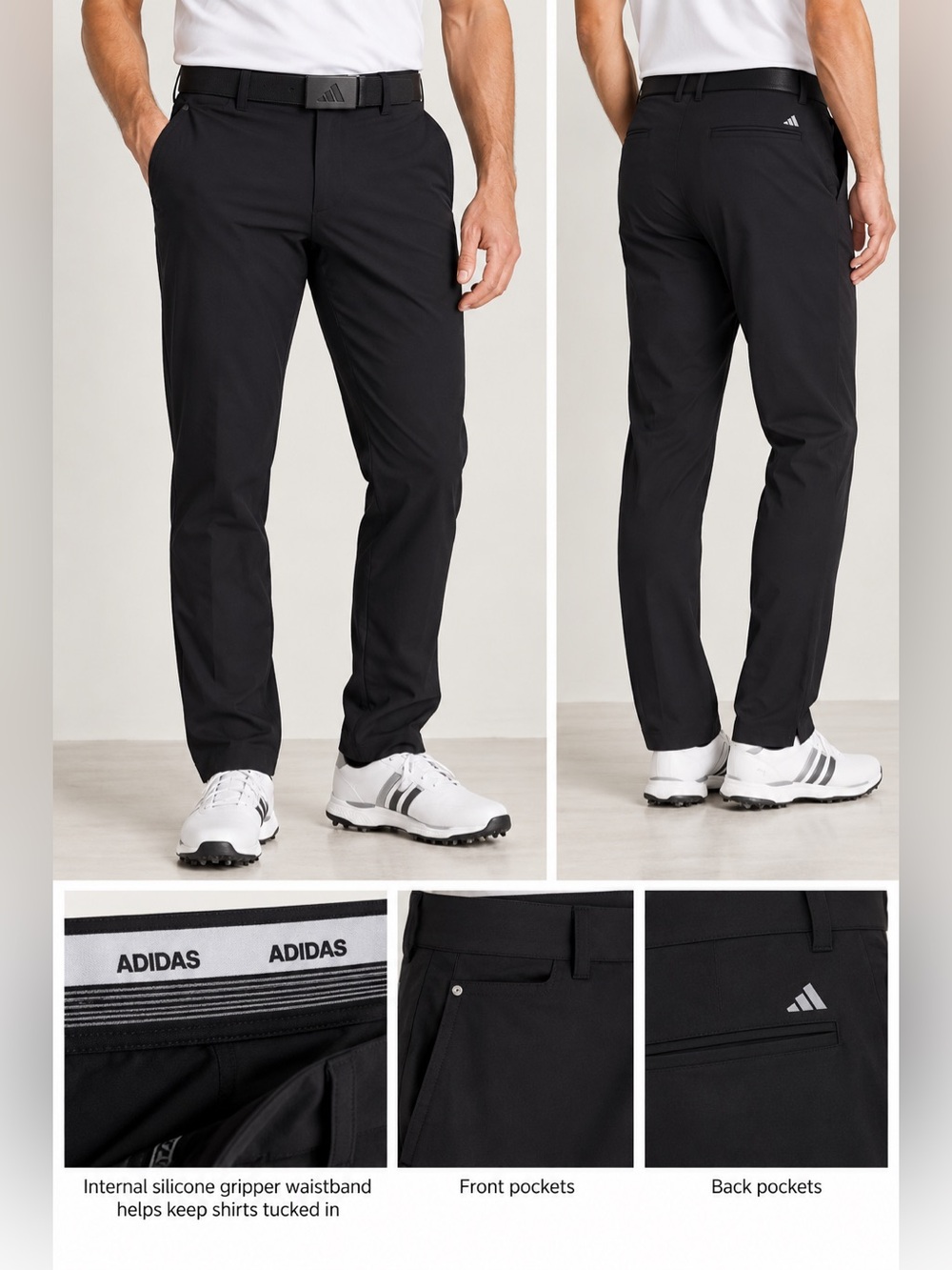 Adidas Ultimate365 Black Golf Pants Size 34x30 NWT